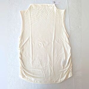 * GAP * NWT Luxe Sleeveless Ruched Top, Ivory, Sz. Medium